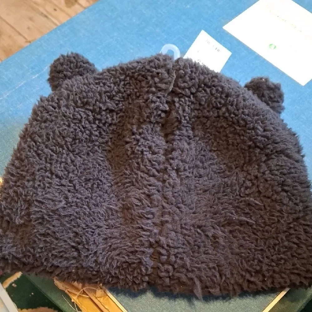 Cat & Jack Fuzzy Charcoal Kids Hat - Lot of 2!  (Hat001-10)